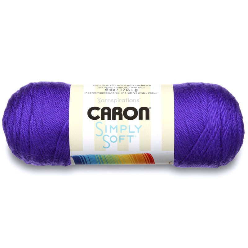 Caron Simply Soft Solids Yarn (4) Medium Gauge 100% Acrylic - 6 oz - Iris - Machine Wash & Dry - Image 1